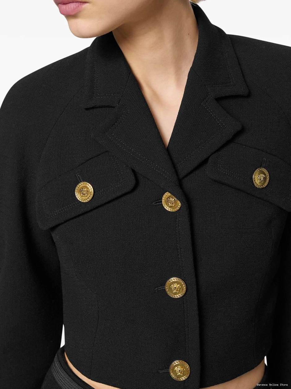 Affordable Women jacket cropped Head-buttons Medusa Versace 0720